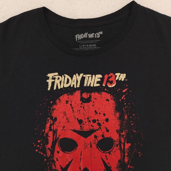 Friday the 13th Movie Crew Neck Short Sleeve Graphic T Shirt Mens Size L Black - Picture 1 of 9